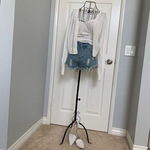 New F21 white cardigan szL